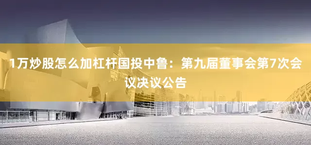 1万炒股怎么加杠杆国投中鲁：第九届董事会第7次会议决议公告